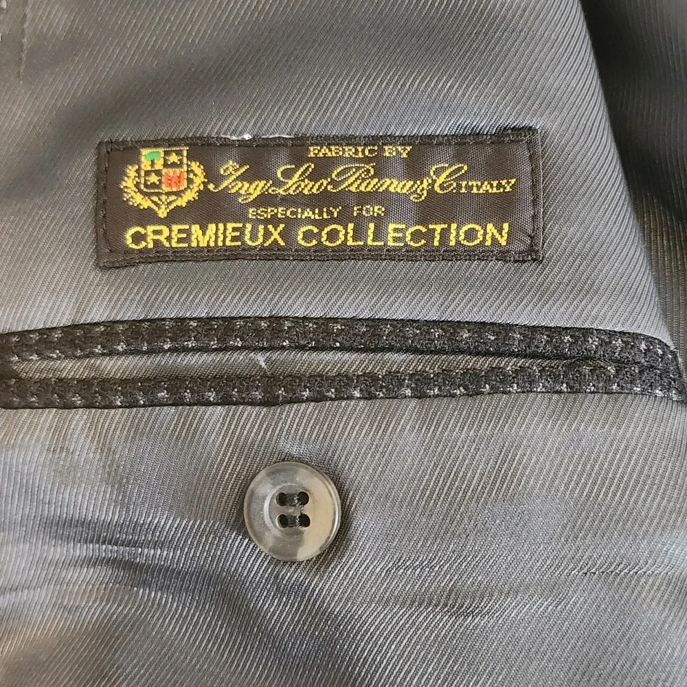 Cremieux Loro Piana Wool Sport Coat Mens 50L Charcoal Gray Birdseye Office Event